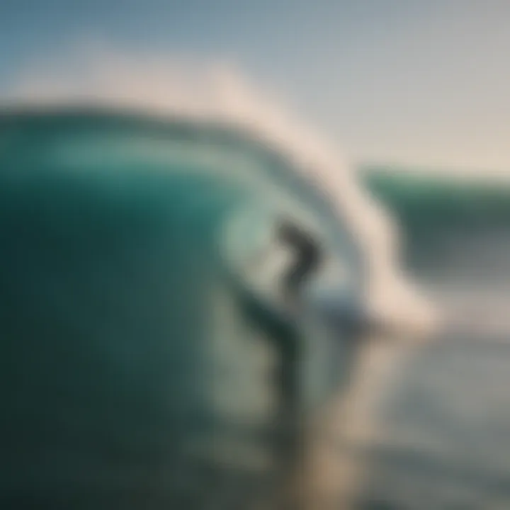 A surfer studying wave patterns in the ocean