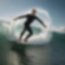 Graceful surfer carving a wave