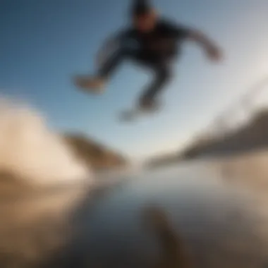 Skateboarder executing an ollie maneuver