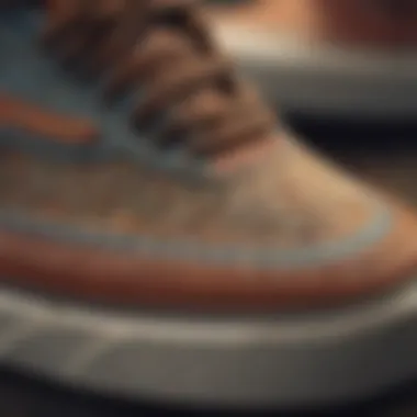 Close-up of Vans Surfsiders' intricate stitching details