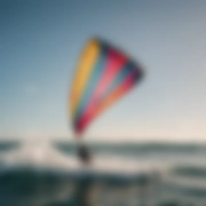 Vibrant Used Kitesurfing Kite on Rippling Waves