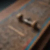 Close-up of a vintage G&S skateboard showcasing intricate artwork and design details