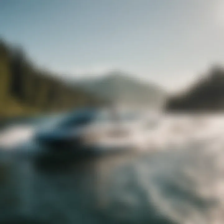 Showcasing a range of wake surf boats on a sunny lake