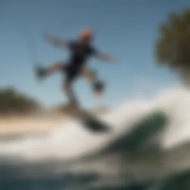 Splashing Wakeboarder in Action