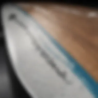 Close-up of Wavestorm surfboard design details