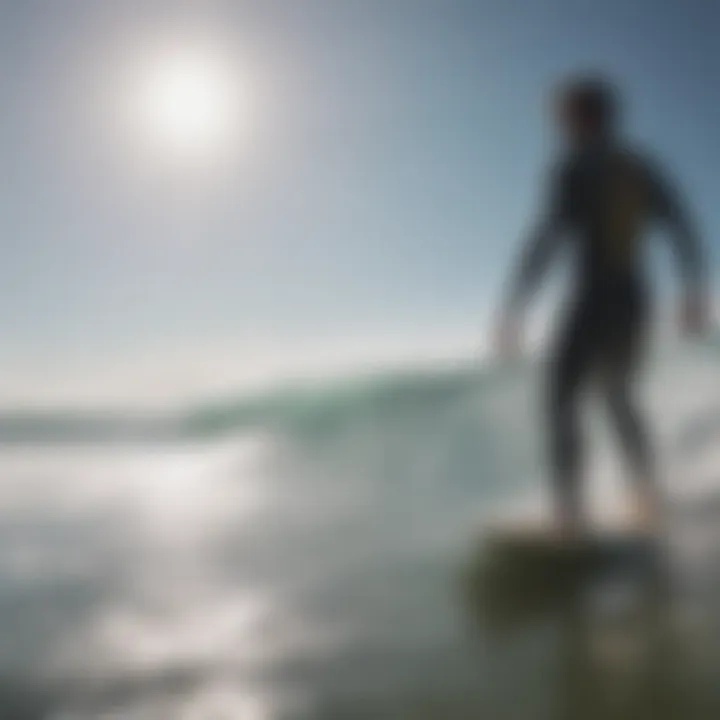 Expert surfer analyzing wind patterns