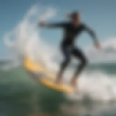 Surfer navigating through challenging wind conditions