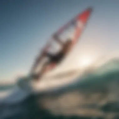 Person enjoying windsurfing on a vibrant day