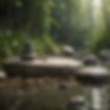 Zen garden with bamboo and rocks