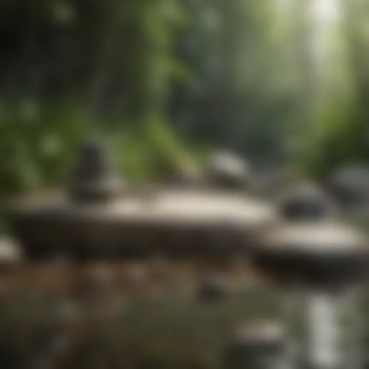 Zen garden with bamboo and rocks